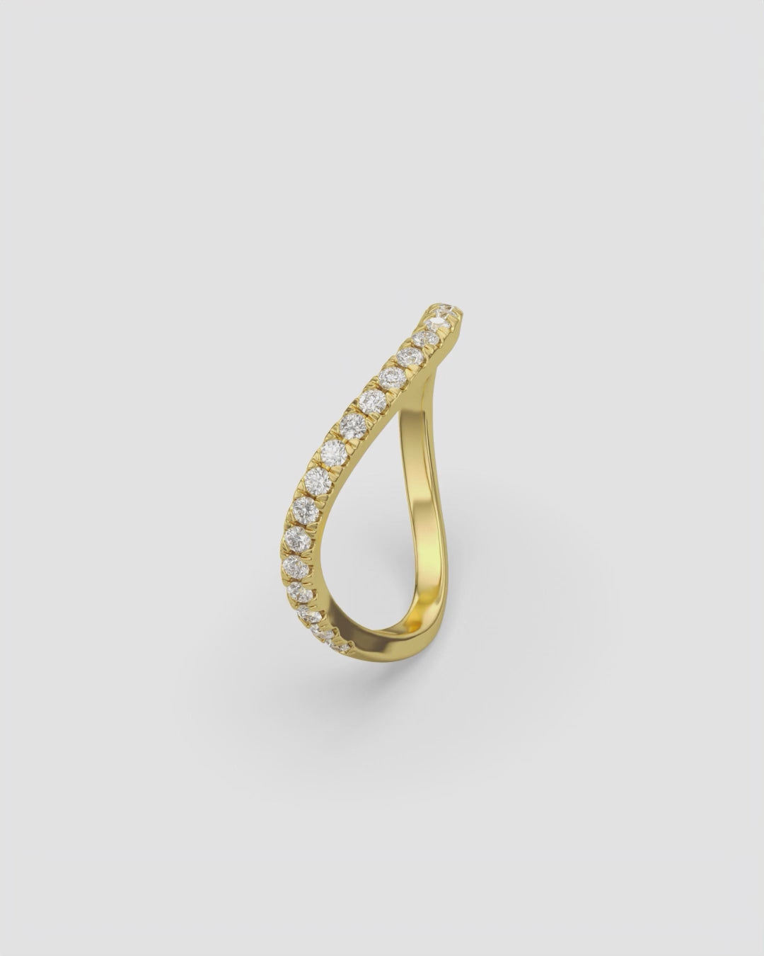 Diamond Sleek Wave Ring