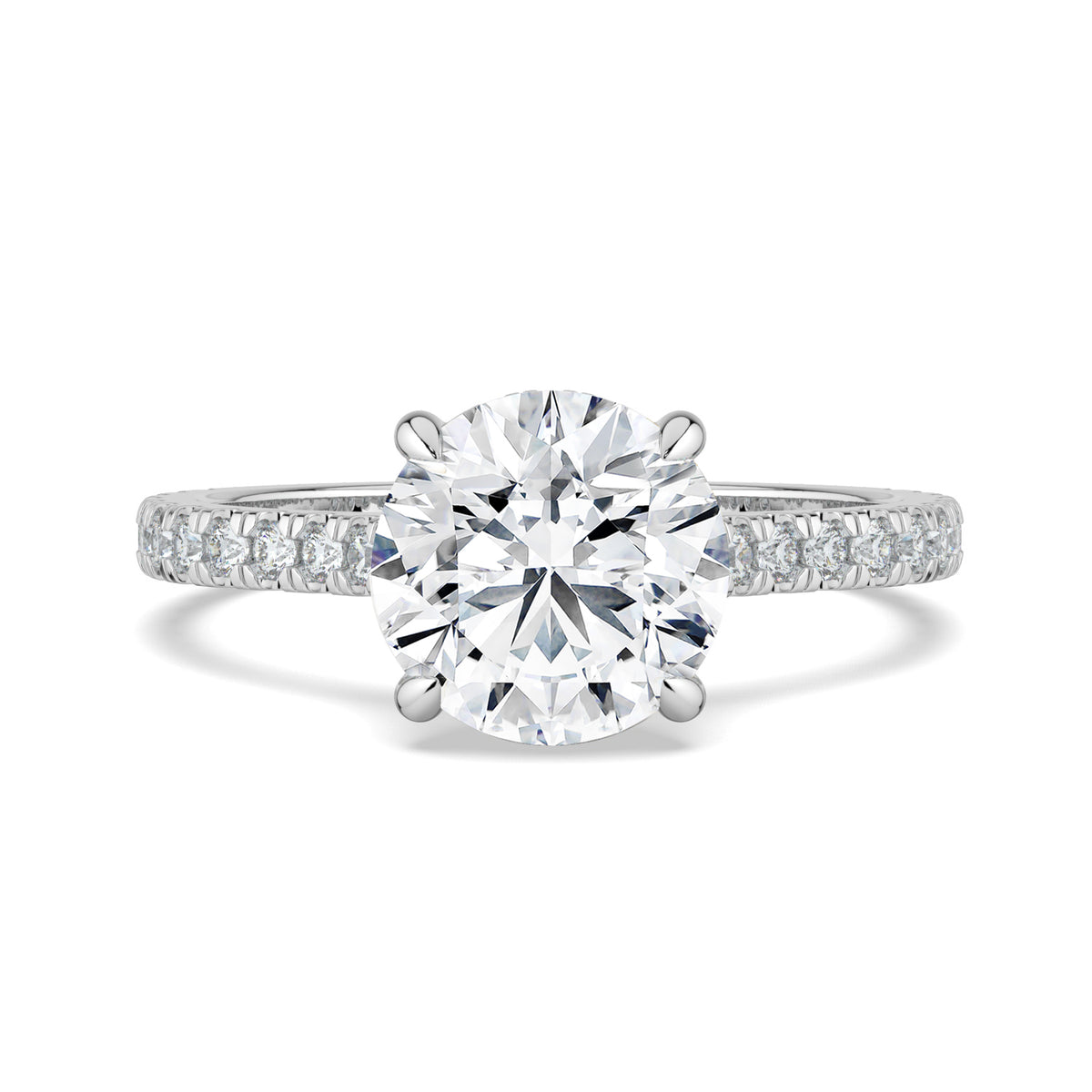 Hidden Halo Round-Cut Engagement Ring