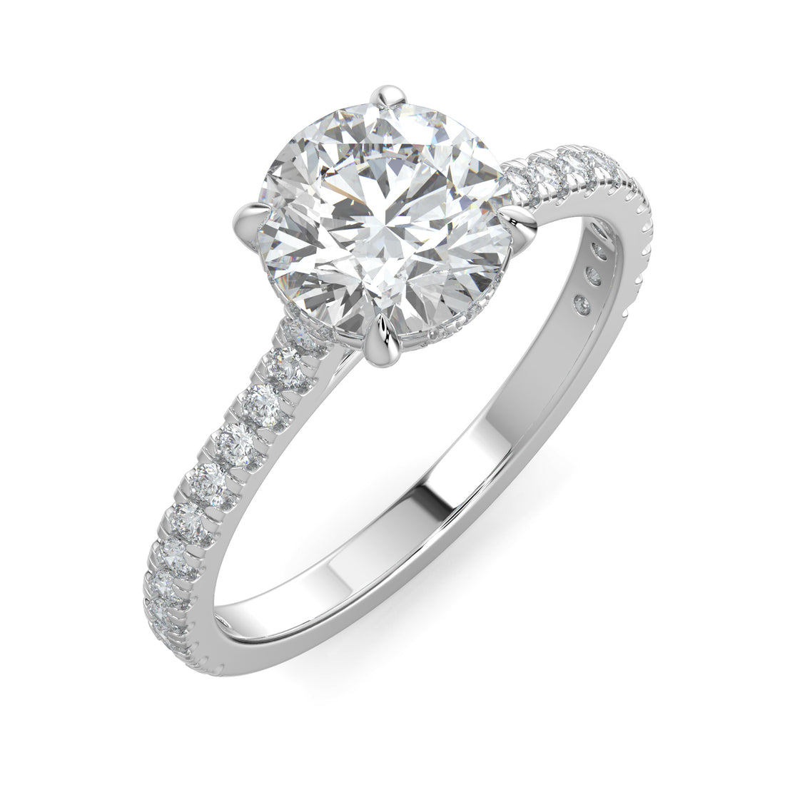 Hidden Halo Round-Cut Engagement Ring
