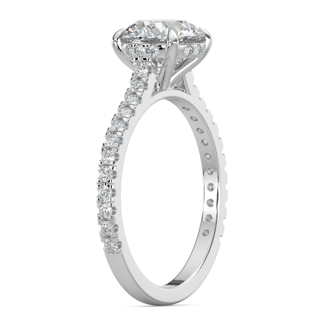 Hidden Halo Round-Cut Engagement Ring