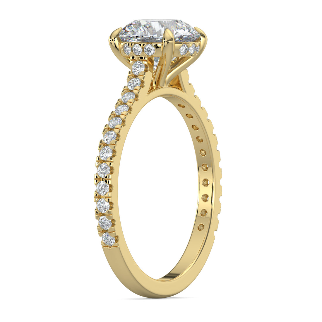 Hidden Halo Round-Cut Engagement Ring