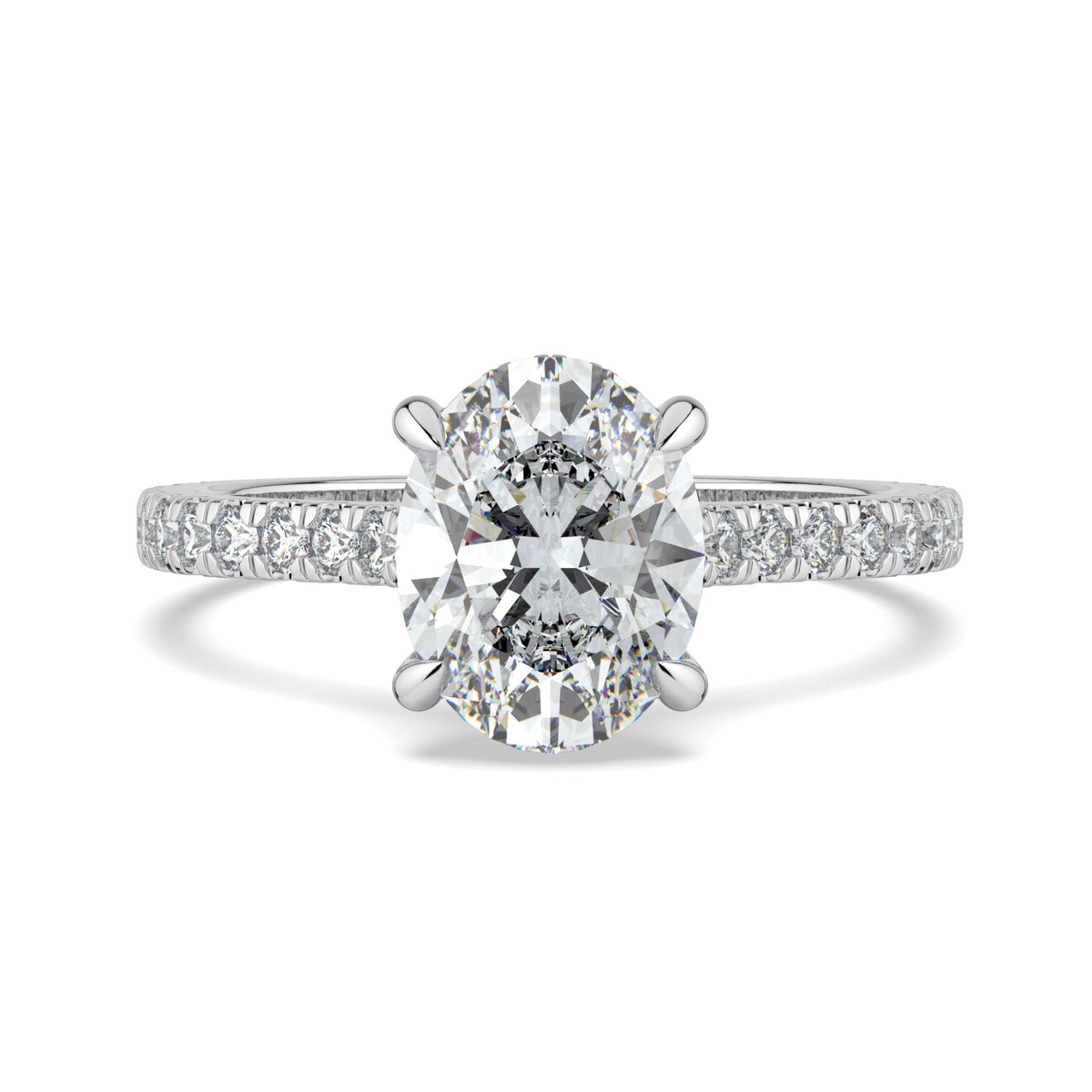 Hidden Halo Oval-Cut Engagement Ring
