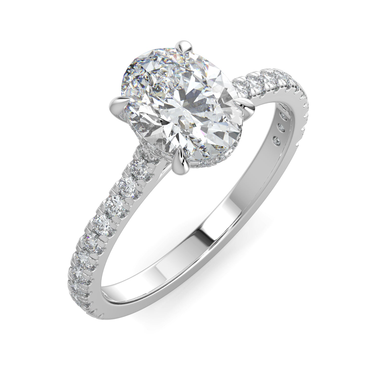 Hidden Halo Oval-Cut Engagement Ring