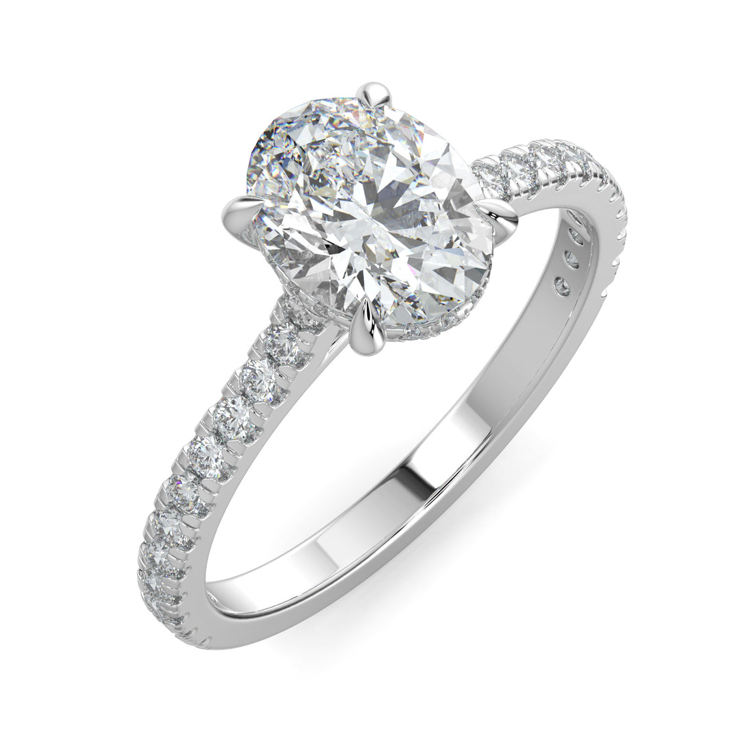 Hidden Halo Oval-Cut Engagement Ring