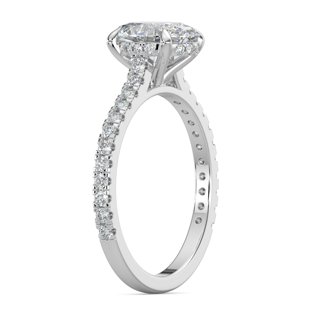 Hidden Halo Oval-Cut Engagement Ring