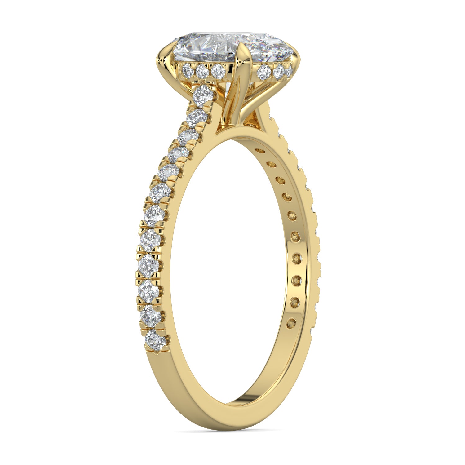 Hidden Halo Oval-Cut Engagement Ring