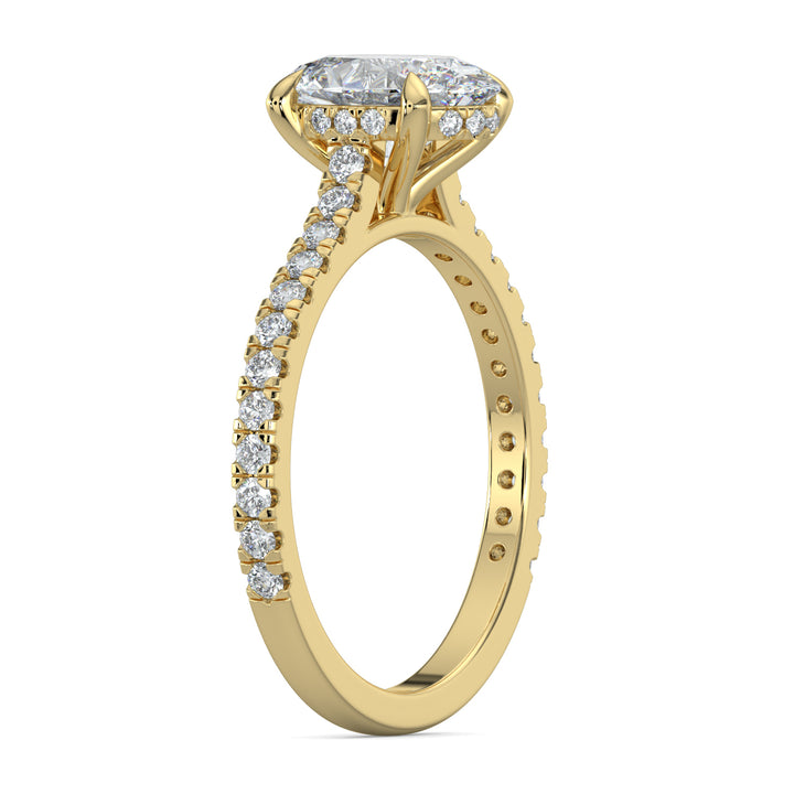 Hidden Halo Oval-Cut Engagement Ring