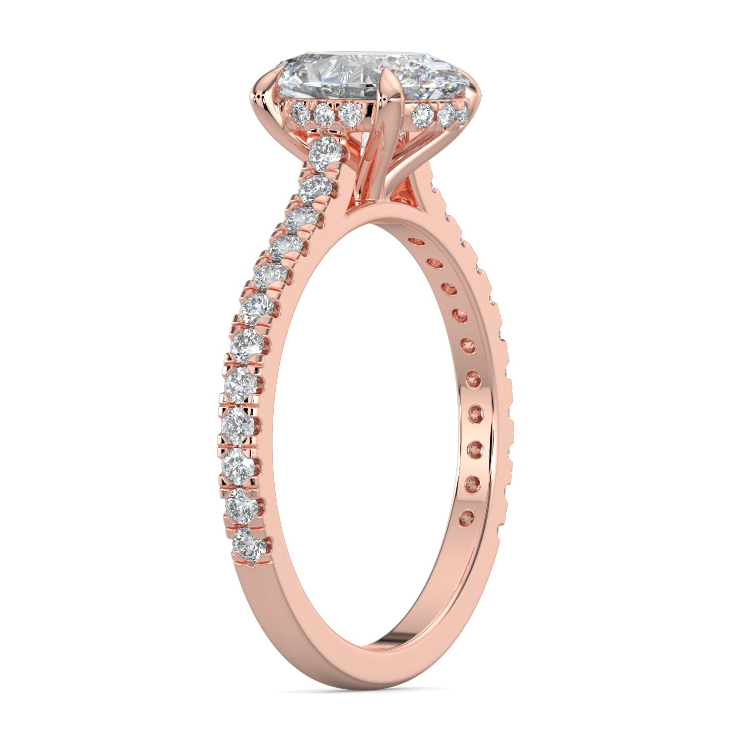 Hidden Halo Oval-Cut Engagement Ring