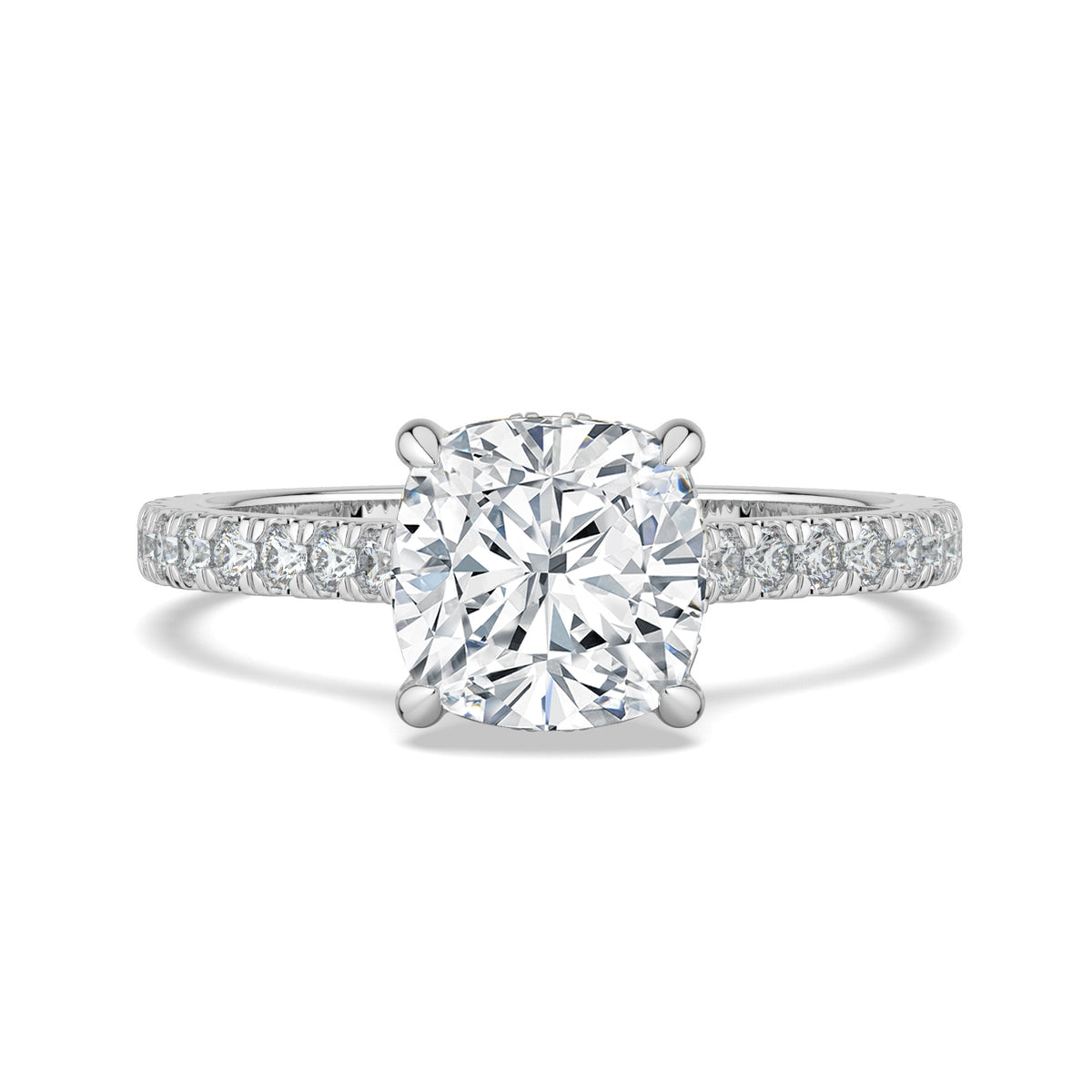 Hidden Halo Cushion-Cut Engagement Ring