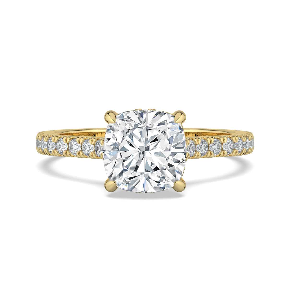 Hidden Halo Cushion-Cut Engagement Ring