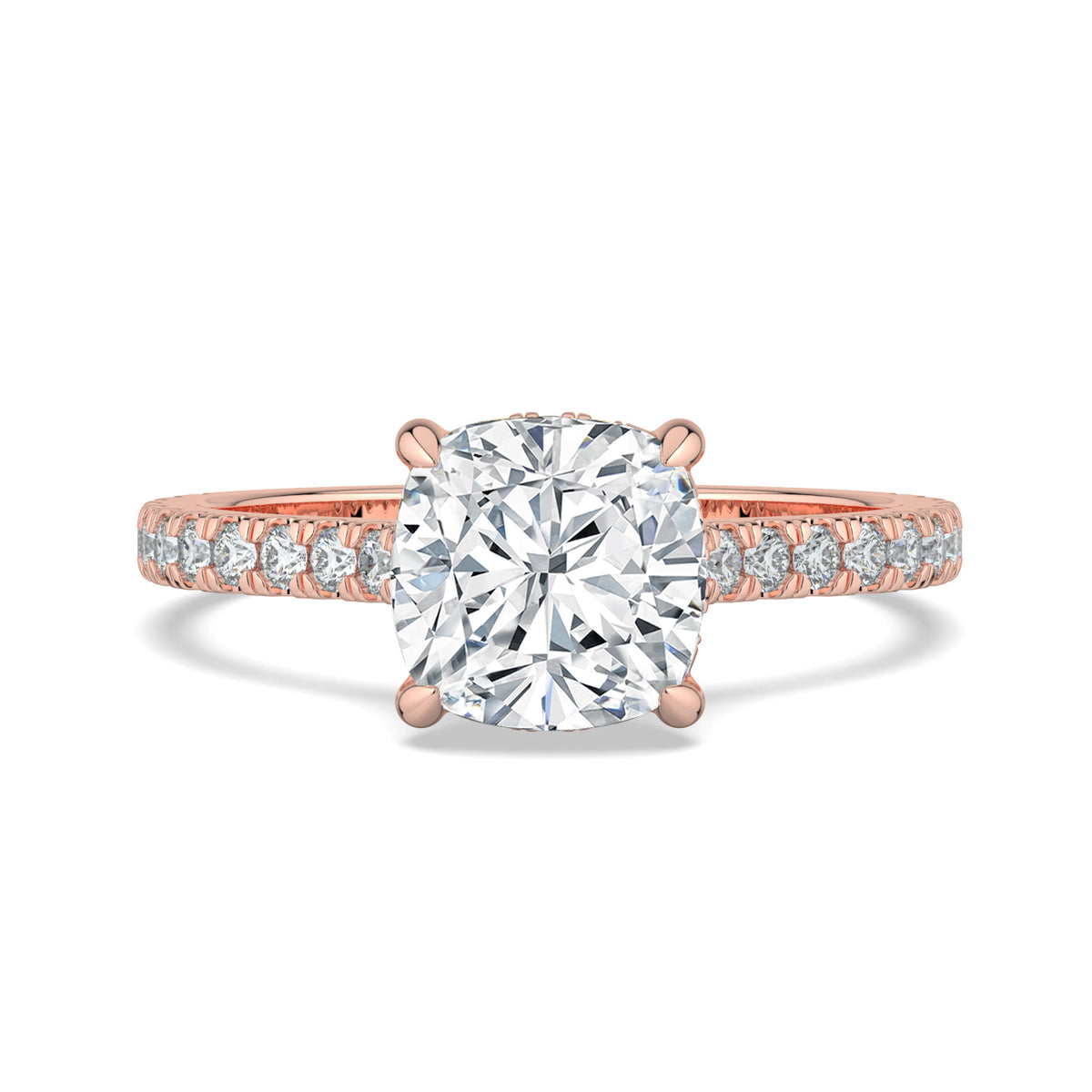 Hidden Halo Cushion-Cut Engagement Ring