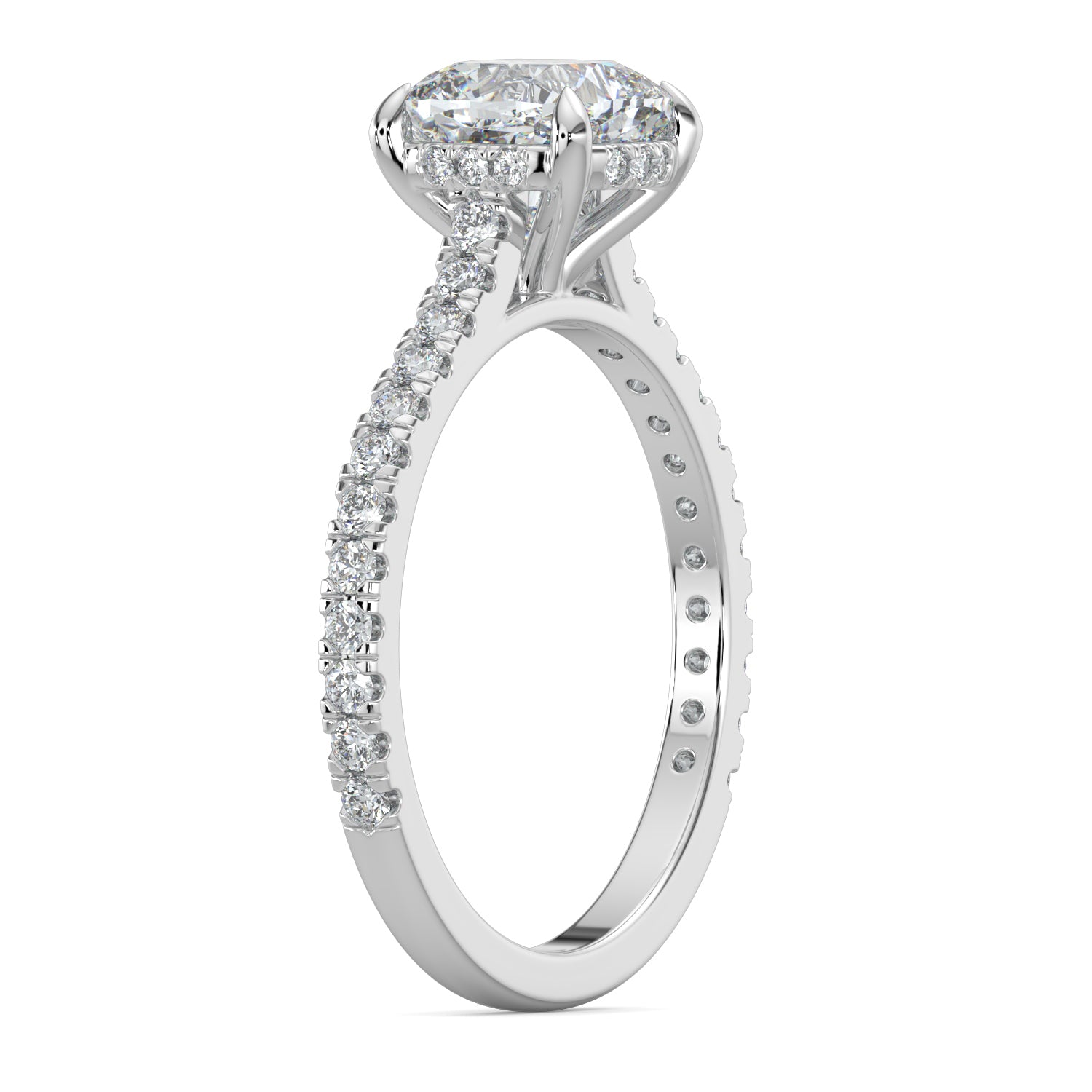 Hidden Halo Cushion-Cut Engagement Ring