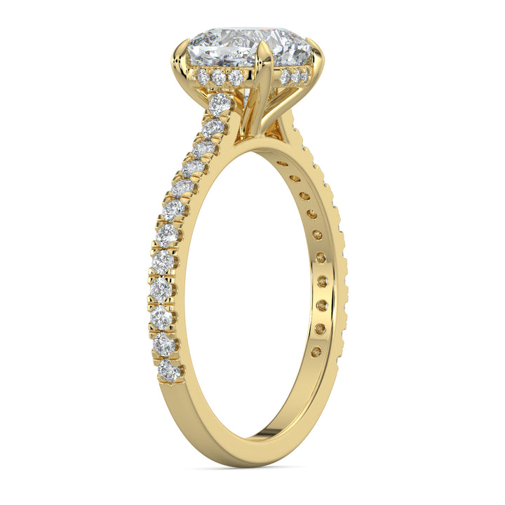 Hidden Halo Cushion-Cut Engagement Ring