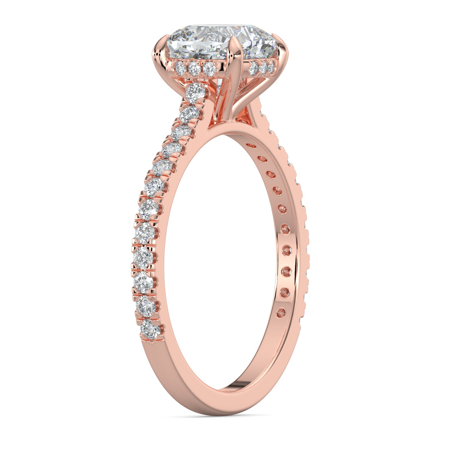 Hidden Halo Cushion-Cut Engagement Ring